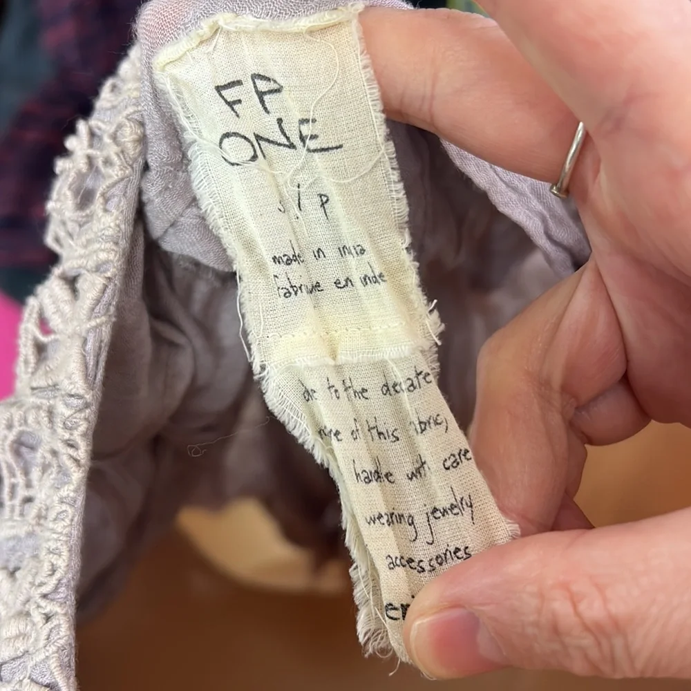 Free People sheer fairy raw edges lace top - Picture 8 of 12